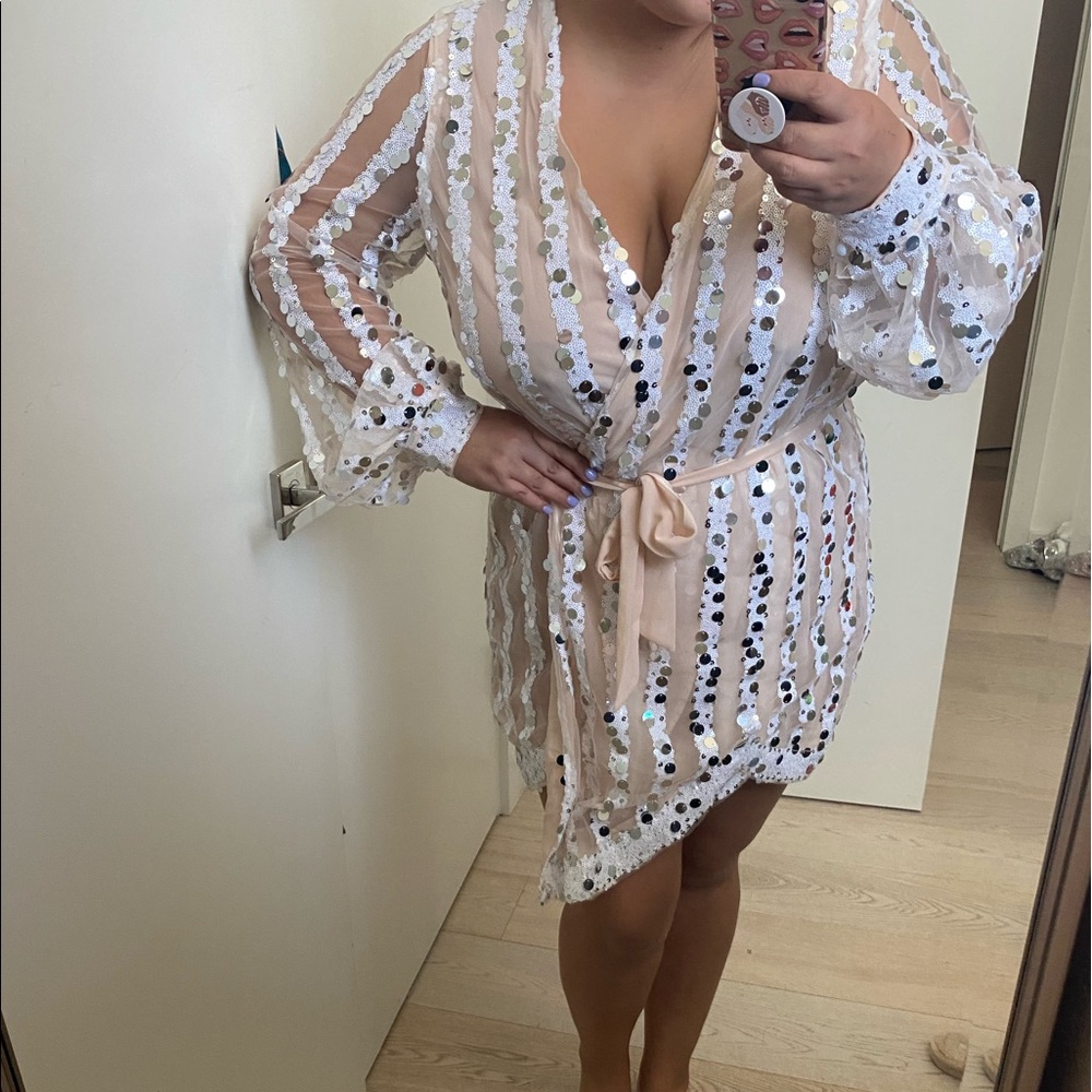 NEW Sequin wrap dress SZ L